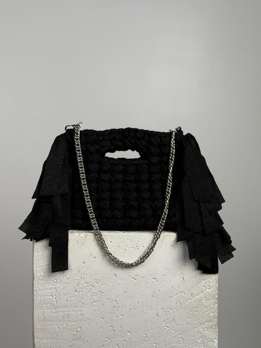 LOLA-BAG NINFEA NERO BRILLANTINATO